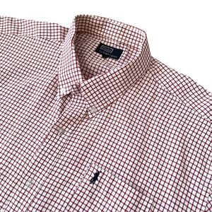 Polo Ralph Lauren XL Mens Long Sleeve Button Down Shirt Plaid Checker Cotton Red